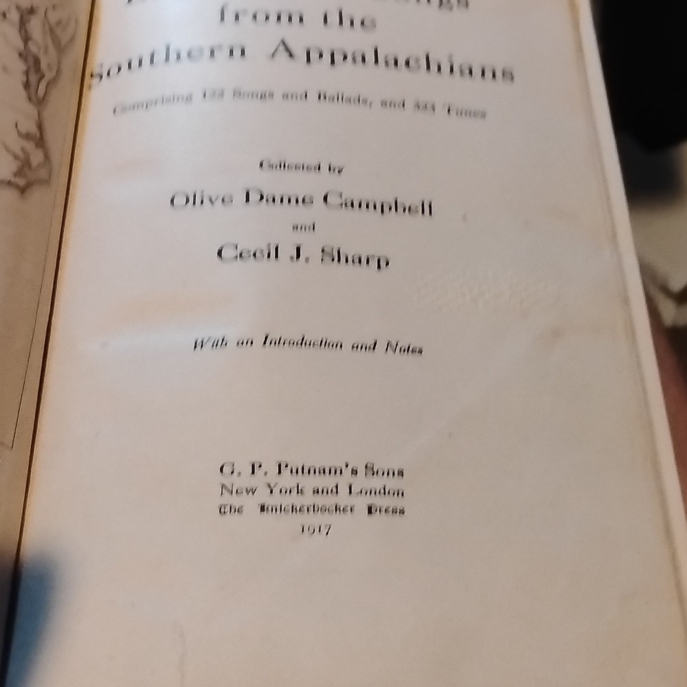 English Folk Songs from the Southern Appalachians (1917 Hardcover)