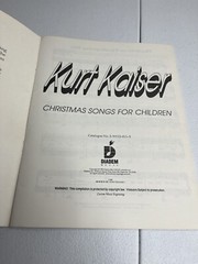 Kurt Kaiser Christmas Songs For Children Piano Song Book 1988