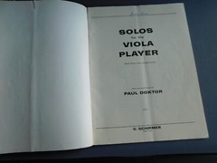 Solos for the Viola Player: with Piano Accomp – Doktor – 1959 songbook sheet mus