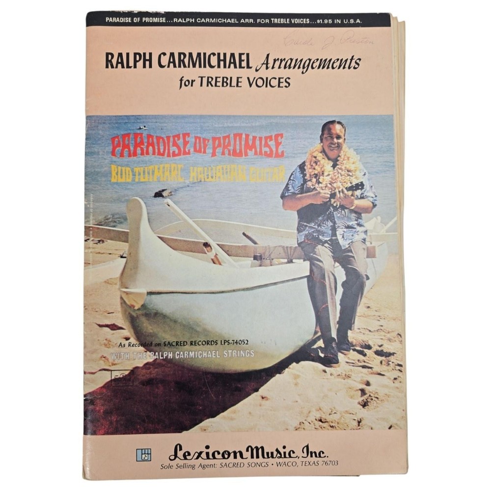 Ralph Carmichael Paradise of Promise Treble Voices Choral Music SongBook &rsquo;69 Vtg