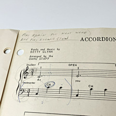 Vintage Oahu Accordion Sheet Music Lot Course Pages 1950s Marked