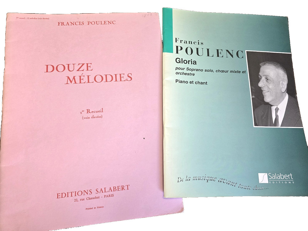 2 Songbook FRANIC POULENC Piano solo choir Orchestra Sheet Music Douze Melodies