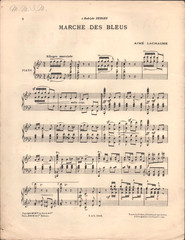 1904 MARCHE DES BLEUS antique French sheet music by AIME LACHAUME Paris, France