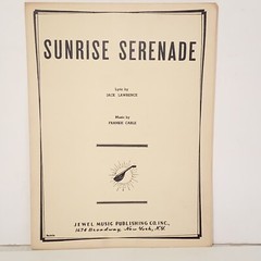 Vintage 1939 Sunrise Serenade Sheet Music by Jack Lawrence & Frankie Carle