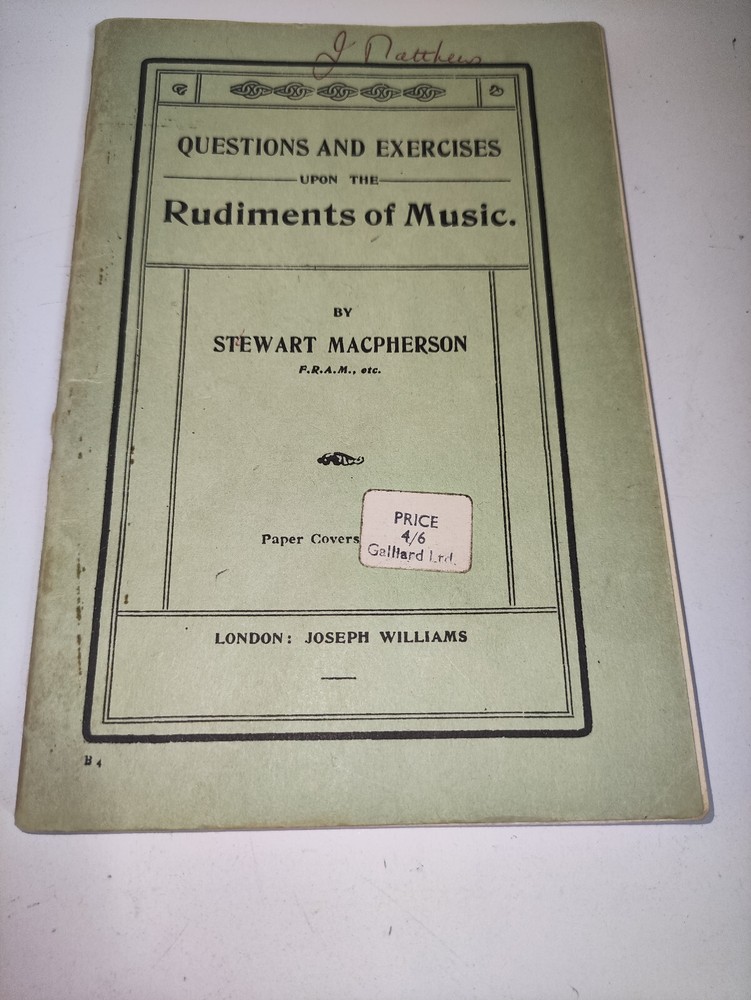 Questions & Answers Rudiments Of Music Booklet By Stewart Macpherson