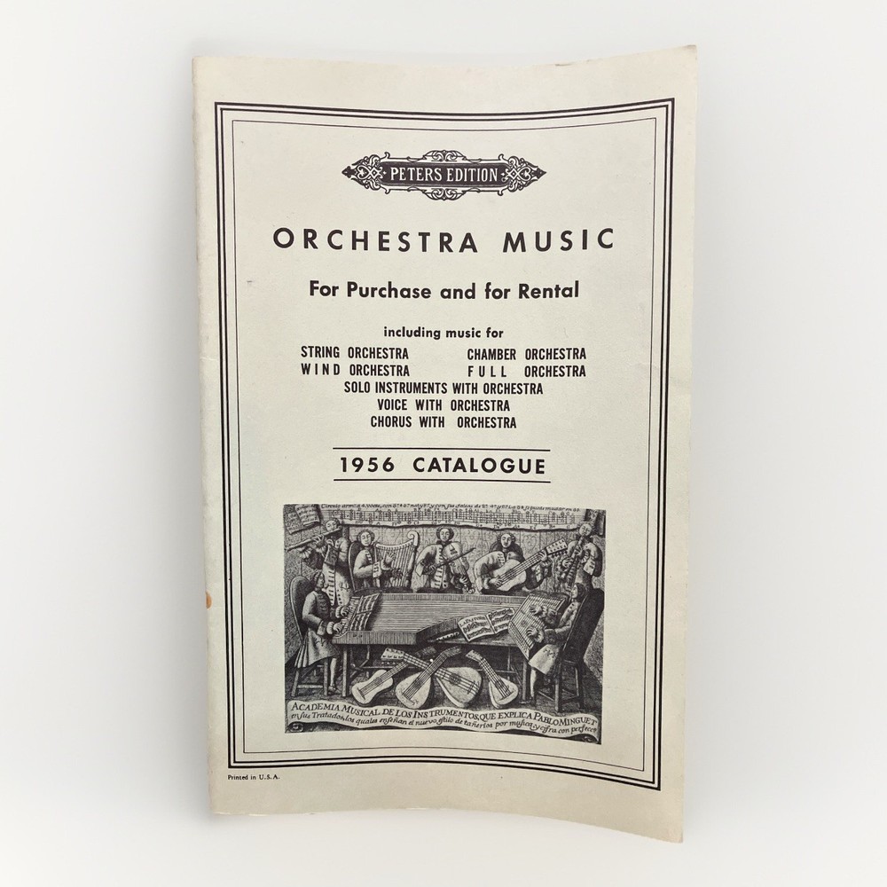 1956 Peters Edition Orchestra Music Catalogue For Sale Or Rent C. F. Peters Corp