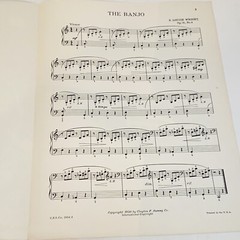 Antique 1920 The Banjo Piano Solo Sheet Music by N Louise Wright