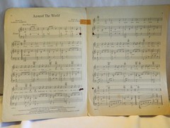 VINTAGE PIANO, GUITAR, VOCAL SHEET MUSIC “AROUND THE WORLD”