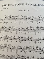 Vintage J.S. Bach&rsquo;s Prelude, Fugue & Allegro Classical Guitar Sheet Music Score