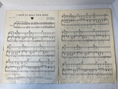 Vintage 1963 I Want To Hold Your Hand BEATLES SHEET MUSIC Duchess Guitar Piano