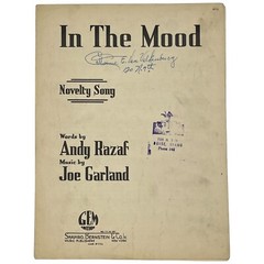 Vintage Sheet Music IN THE MOOD 1939 Novelty Song Razaf/Garland Van Valkenburg