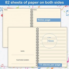 Durable Manuscript Paper Notebook – 160 Pages, Waterproof Cover for Musicians