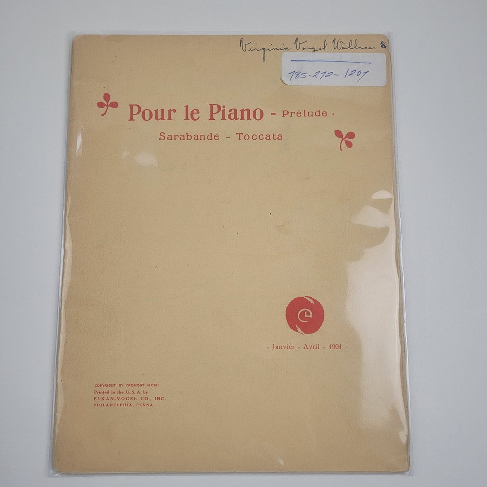 Sheet Music, « Pour le Piano », Debussy, Prélude, Sarabande, and Toccata 1901 SM2