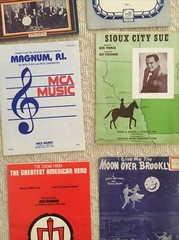 9 Pieces of Vintage Sheet Music Variety 1920s – 1980s. Piano -Band