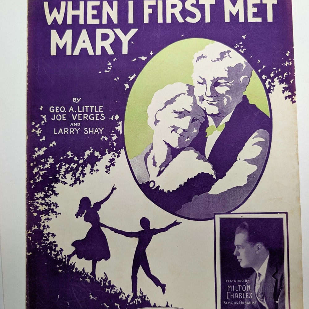 1926 WHEN I FIRST MET MARY Sheet Music Organist Milton Charles Chicago Shay Uke