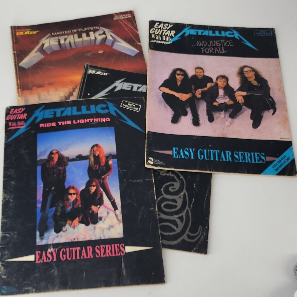 Lot Of 4 METALLICA Guitar Tab Books – RIDE THE LIGHTNING/MASTER OF PUPPETS/ MORE