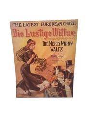 The Merry Widow Waltz Die Lustige Wittwe Witwe Sheet Music Franz Lehar RARE 1907
