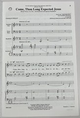 Come Thou Long Expected Jesus McCullough SATB Keyboard Handbells Sheet Music