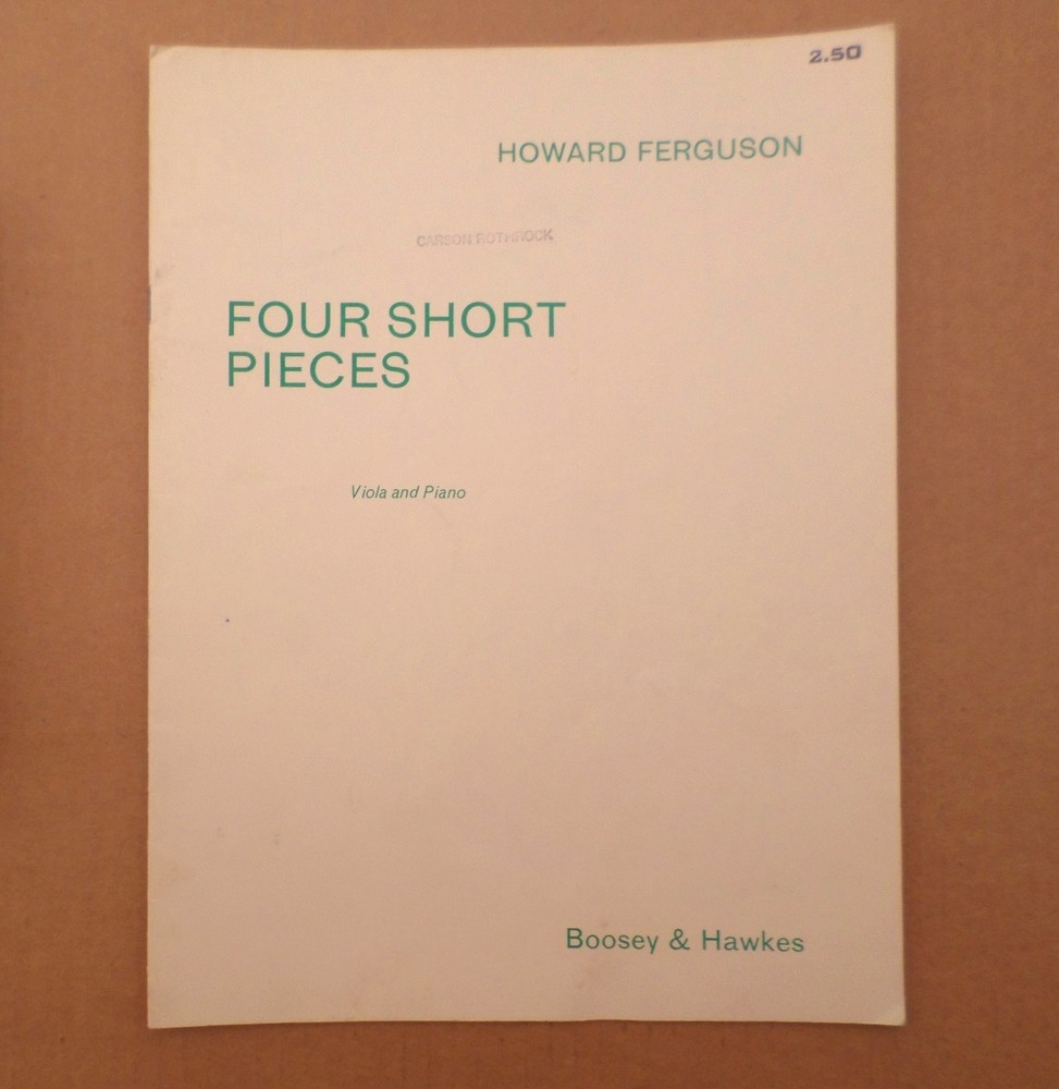 Four Short Pieces Howard Ferguson Sheet Music for Viola and Piano