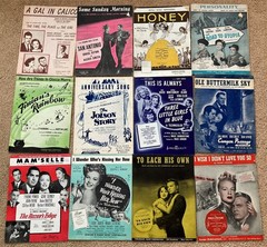 1940s Sheet Music Movie Hits 12 pieces Stars pics Crosby Hope Lund Hutton Flynn
