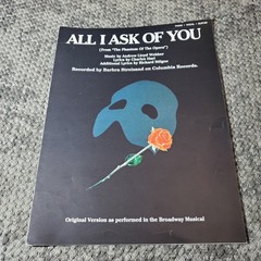 ALL I ASK OF YOU Sheet Music Phantom Of The Opera P/V/G Hal Leonard 1986