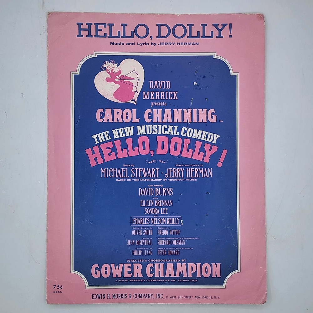 Sheet Music Hello Dolly 1968 Jerry Herman Edwin H Morris (VG)