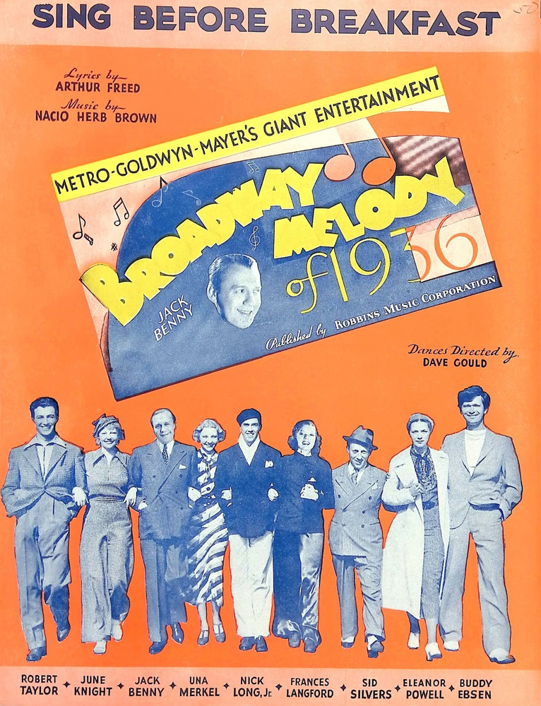 Sing Before Breakfast Sheet Music Broadway Melody Of 1936 Film Jack Benny Ebsen