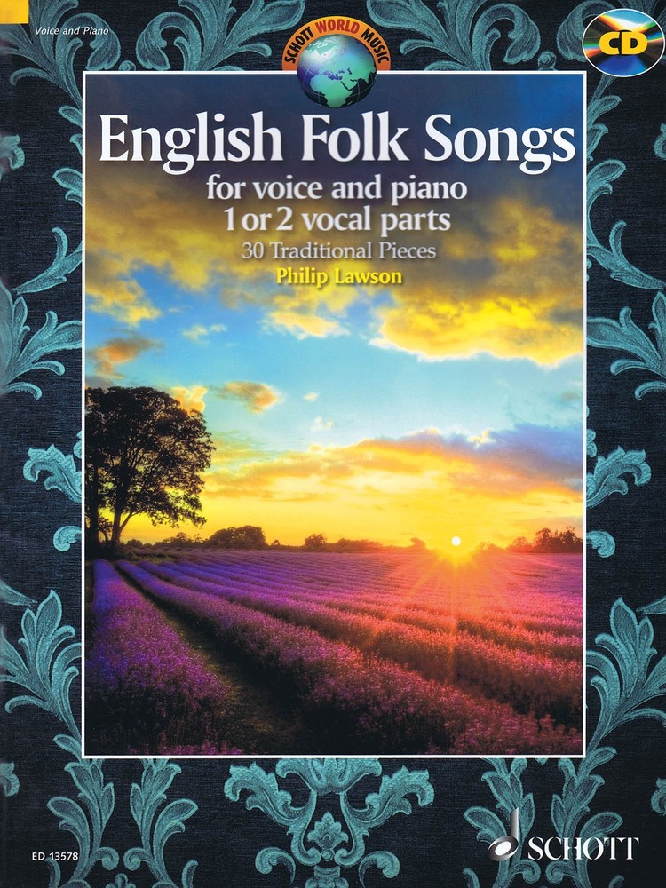 English Folk Songs for Voice & Piano Sheet Music 30 Pieces Schott Book CD