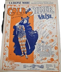 1903 Gold & Silver Valse Sheet Music Franz Lehar Art Nouveau Cover