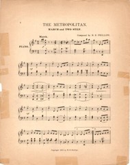 Metropolitan March & Two-Step, H. B. Phillips, Antique sheet music, 1901
