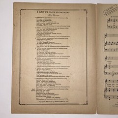 Vintage 1923 Yes! We Have No Bananas Sheet Music by Frank Silver & Irving Cohn