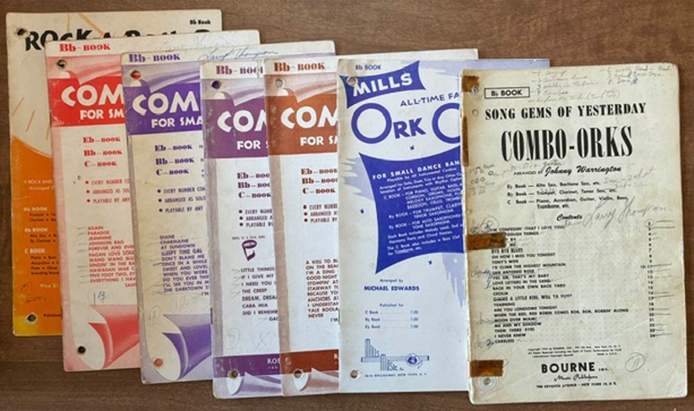 Group of 7 Combo-Ork music books from 1950&rsquo;s