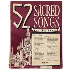 52 SACRED SONGS You Like to Sing 1939 Sheet Music Book