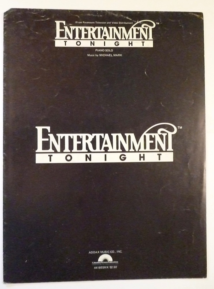 ENTERTAINMENT TONIGHT Theme Sheet Music 1982 Piano Solo Music by Michael Mark