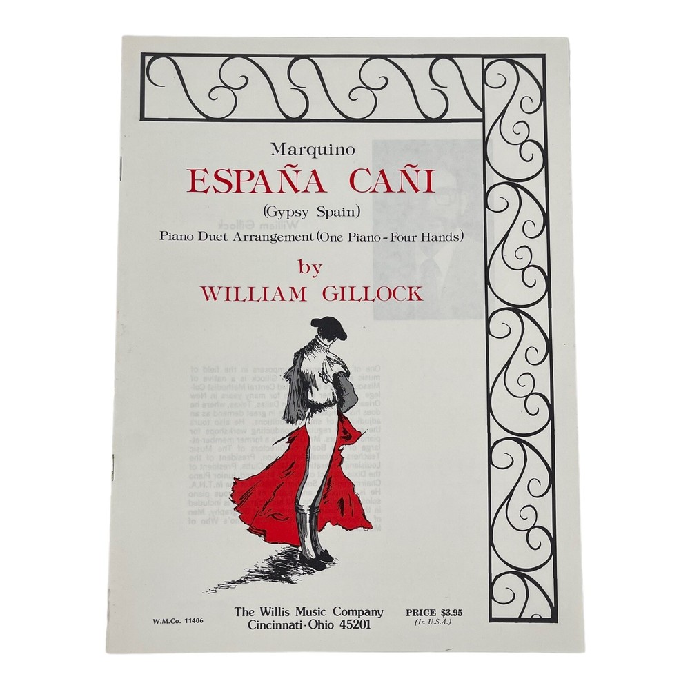 Marquino Espana Cani Gypsy Spain Songbook Piano Duet One Piano 4 Hands Gillock