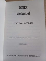 Queen The Best Of Songbook Music Book For Guitar & Vocals – EMI Italy 1996