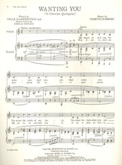 Wanting You Sheet Music Solo Voice In C Piano 1950 French English Hammerstein