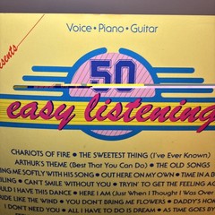 WB Music Presents 50 Easy Listening Sheet Music Voice/Piano/Guitar Vintage (VG)