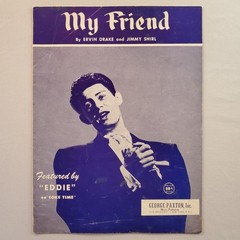 My Friend 1954 Sheet Music Piano Ukulele Vocals Chords Lyrics Eddie on Coke Time