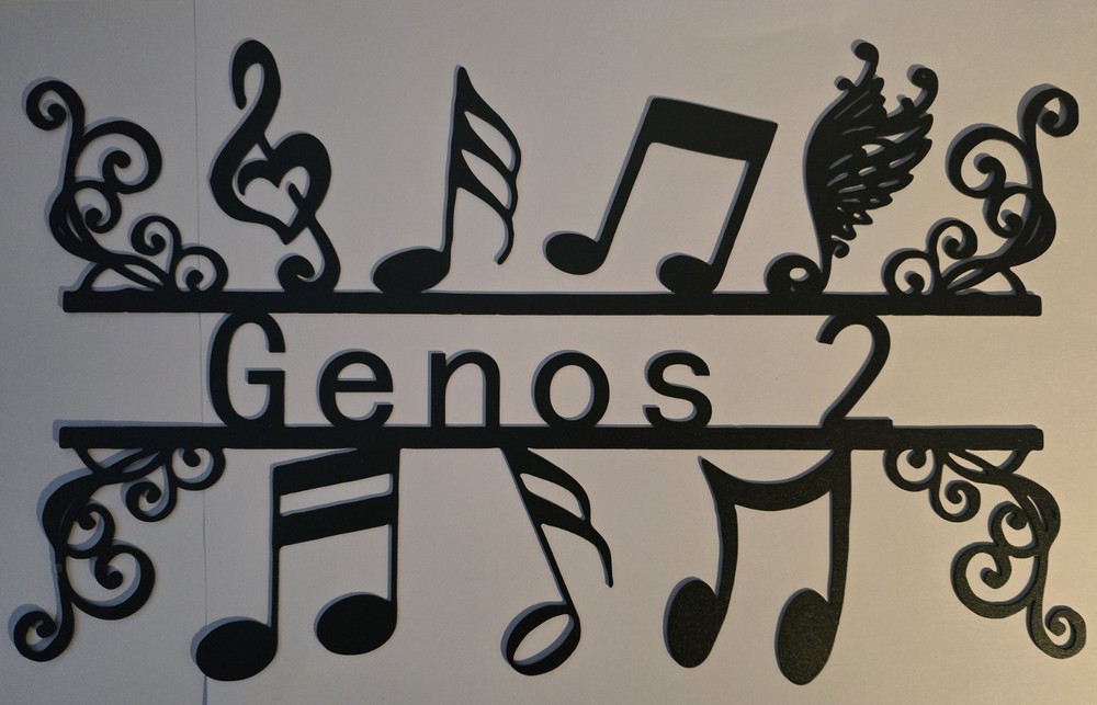 Genos2 Black Metal Wall Art Indoor Sign