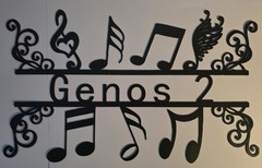 Genos2 Black Metal Wall Art Indoor Sign