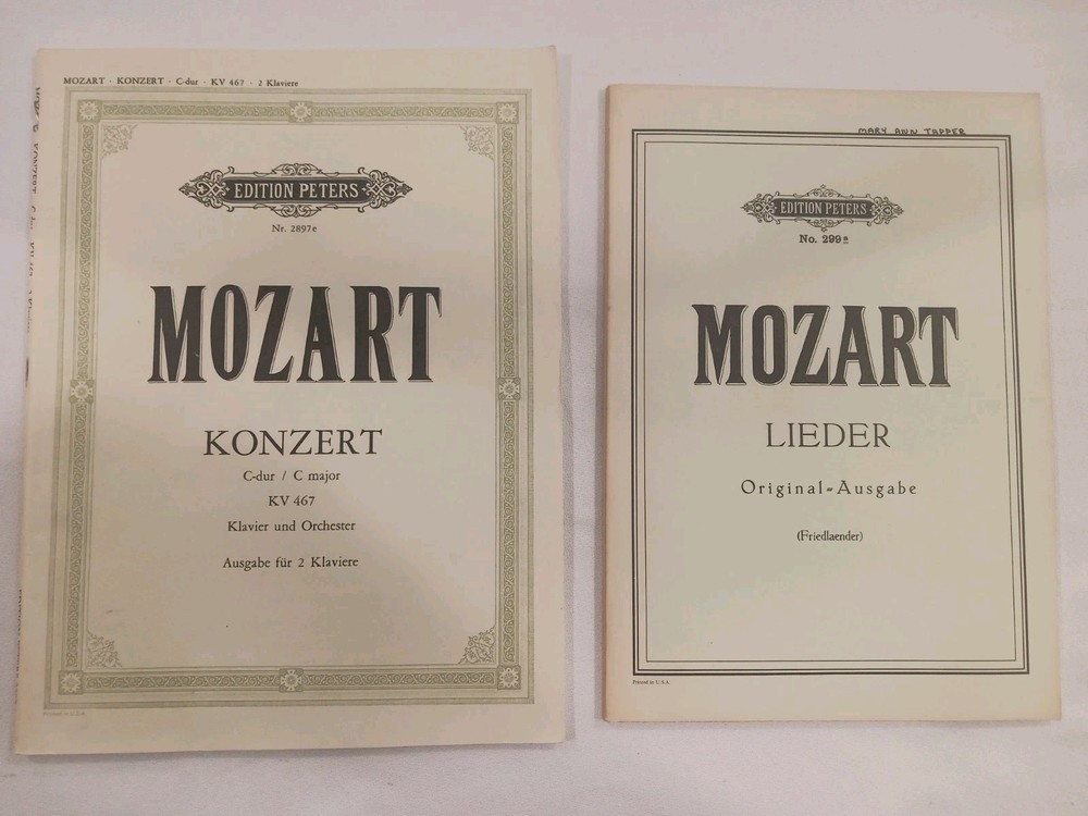 Mozart Konzert + Lieder Piano Klavier Scores Sheet Music Symphony Edition Peters