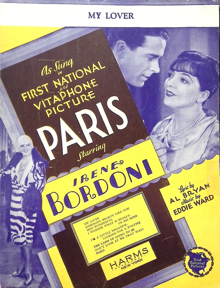My Lover Sheet Music Paris Irene Bordoni Jack Buchanan 1929 Film Eddie Ward