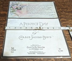 A PERFECT DAY 1914 Vintage Sheet Music LOVELY Artwork Frameable Wall Art 10&Prime;x14&Prime;