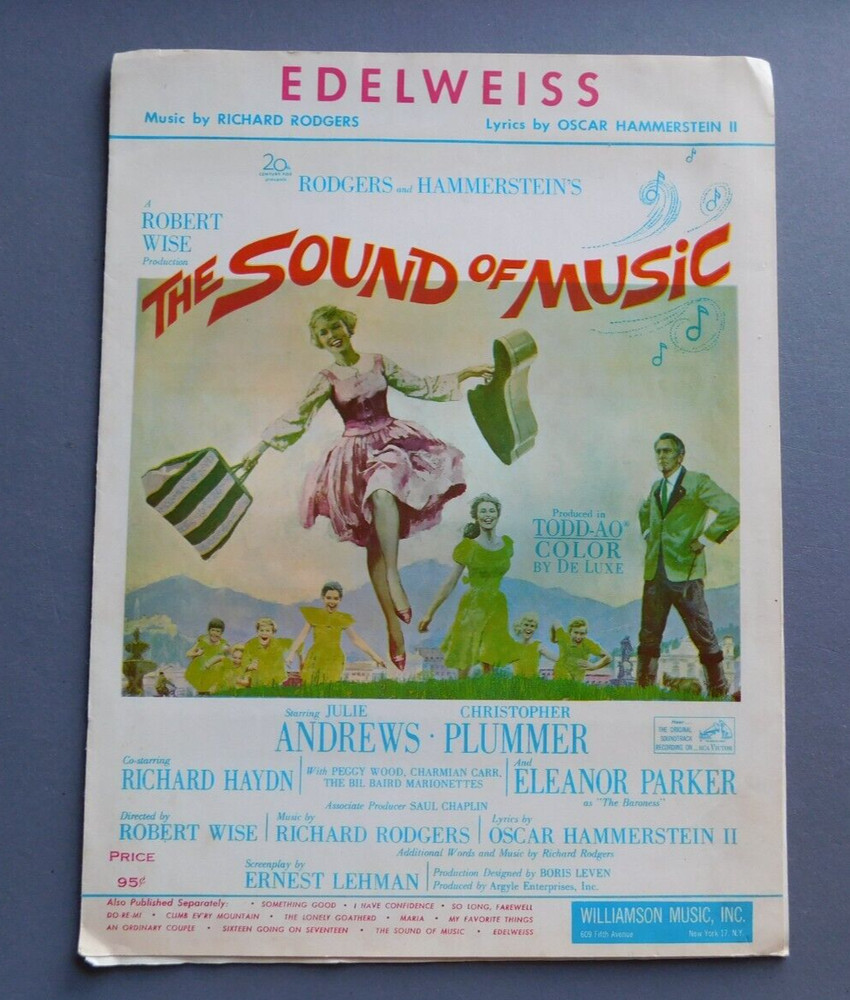Edelweiss: from « The Sound of Music » – 1959 sheet music – see condition