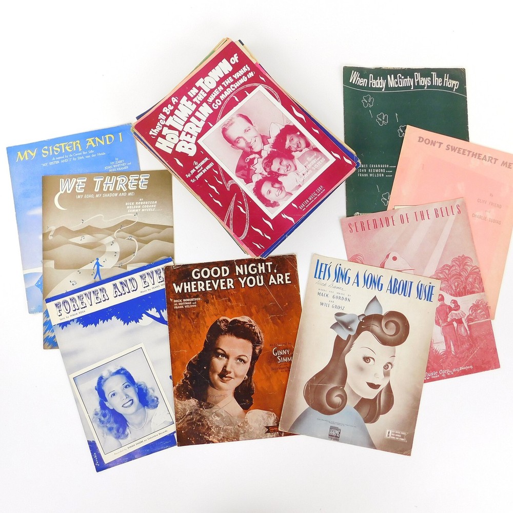 Vintage Sheet Music Lot 6 lbs. 1940&rsquo;s Wall Art Decor Amazing Graphics Framable