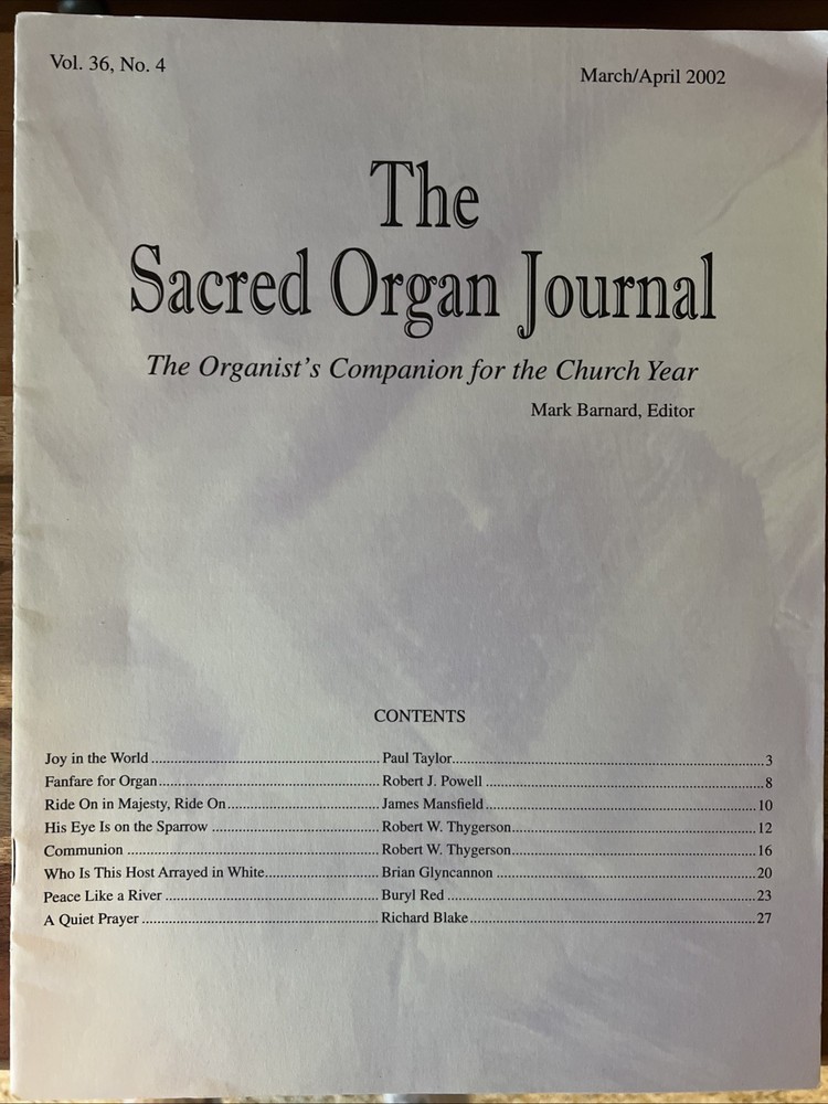 The Sacred Organ Journal, Mar/Apr 2002