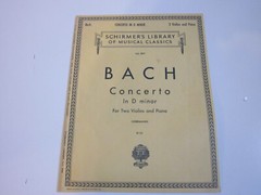 Schirmer’s Library VOLUME 899 BACH CONCERTO D MINOR For Piano Music Sheet Book