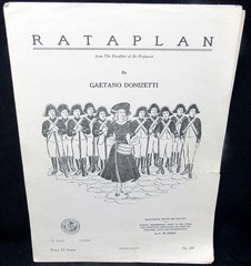 Rataplan Sheet Music 1942 Piano From Daughter of Regiment Donizetti US Seller
