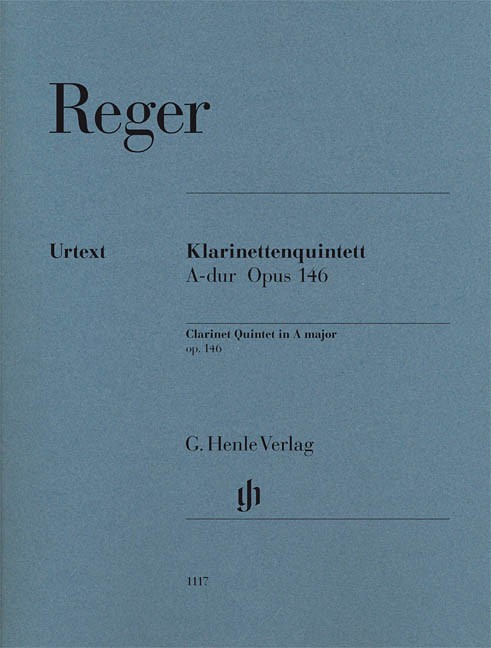 Reger Clarinet Quintet in A Major Op 146 Parts Sheet Music Henle Urtext Book